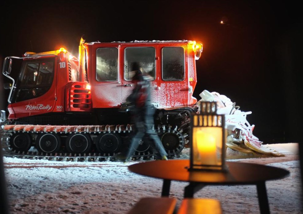 A cena sulle piste di Pila